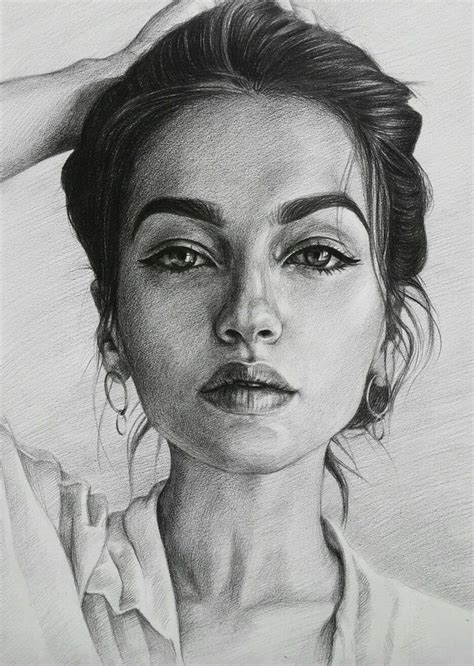 Beautiful Portrait Drawing Woman Portrait Drawing In Pencil Portrait Drawing Portrait