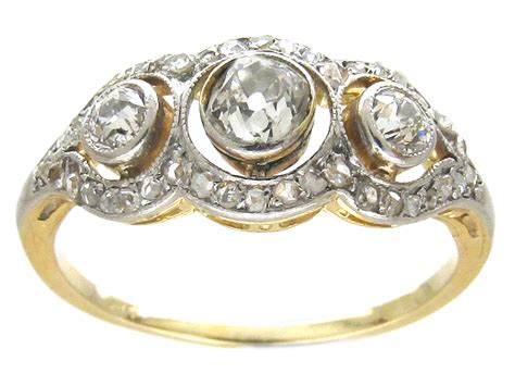 Edwardian Old Mine Cut And Rose Cut Diamond Ring 826f The Antique