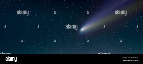 Comet In Night Sky Stock Photo Alamy