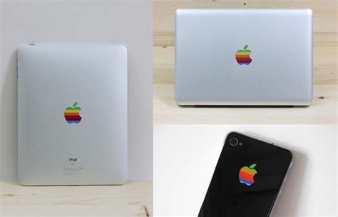 Retro Rainbow Apple Logo Decals For Ipad Iphone 4 And Macbook Gadgetsin
