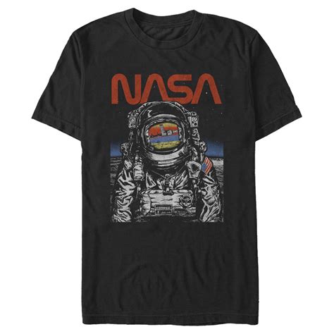 Nasa Nasa Mens Astronaut Moon Reflection Vintage Retro T Shirt