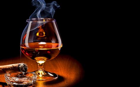 Drinking Glass Smoke Cognac Cigars Wallpapers Hd Desktop And