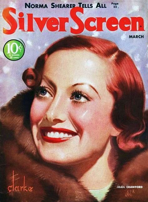 Silver Screen Magazine Cover Illustration Joan Crawford By John