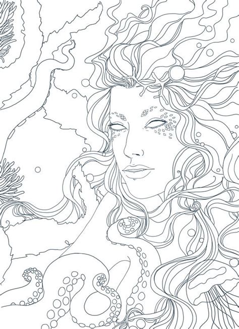 Sea witch now you can color some of my art! 216 best images about coloring pages misc on Pinterest ...