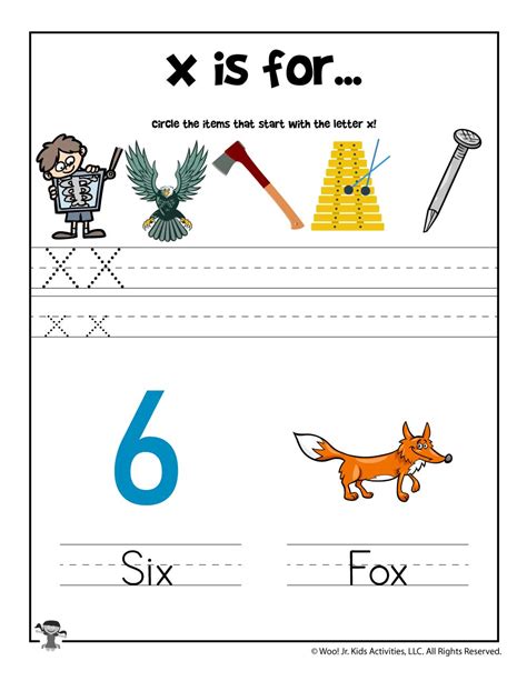 Letter X Phonics Recognition Worksheet Woo Jr Kids Activities