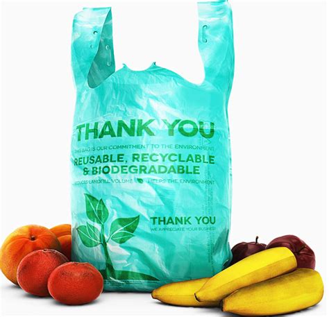 100 Biodegradable Compostable T Shirt Bag Shopping Bags Plastic Bags