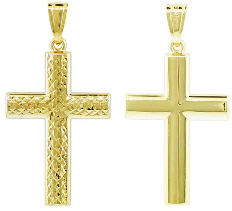 14k Gold Reversible Cross Pendant