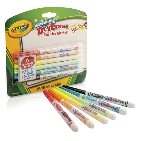 Crayola Washable Dry Erase Markers 6 Colors Bin985906 Crayola Llc