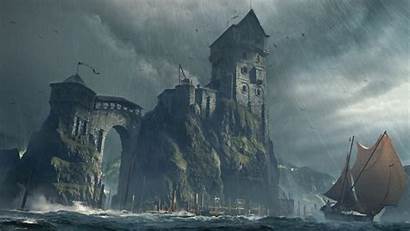 Fantasy Fortress Castle 4k Boat Background Water