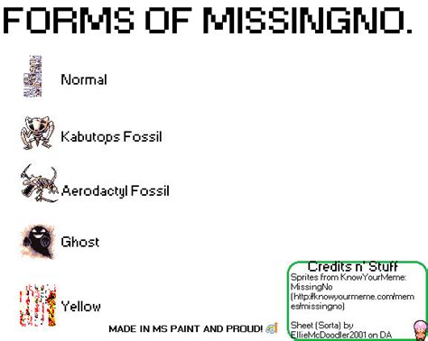 Forms Of Missingno By Elliemcdoodler On Deviantart