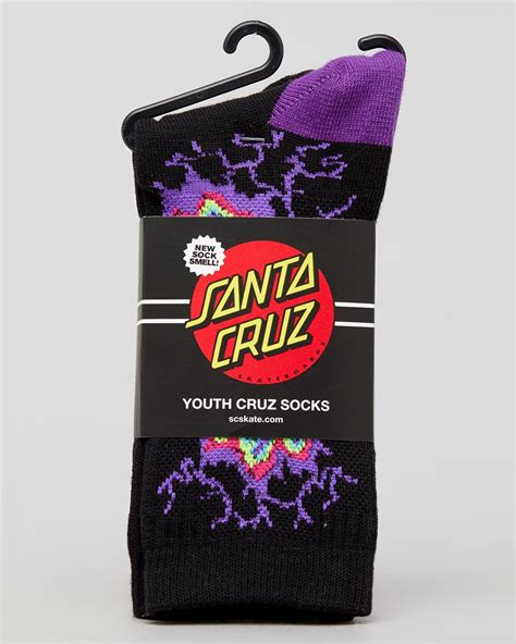 Santa Cruz Boys Electro Hand Socks 2 Pack In Multi Fast Shipping