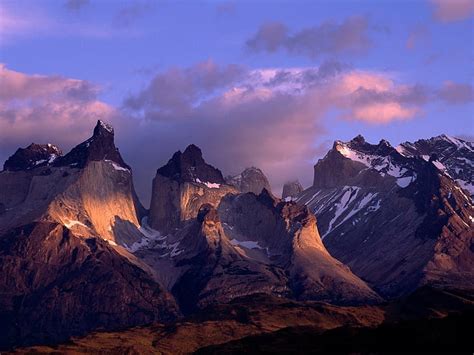 Cuernos Del Paine Andes Chile Montañas Altura Tops Fondo De