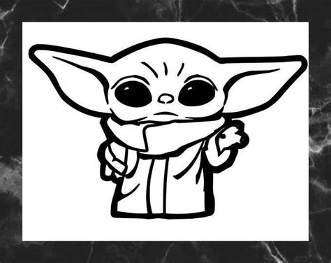 Star Wars Baby Yoda Kleurplaat