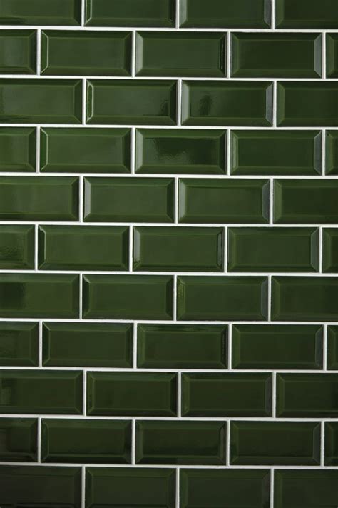Heritage Bathrooms Bottle Green Art Deco Metro Wall Tiles Green Tile