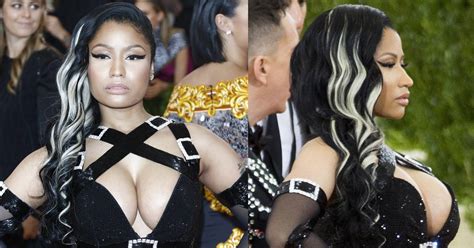 Nicki Minaj Flaunts Crazy Cleavage In Strappy Moschino Gown