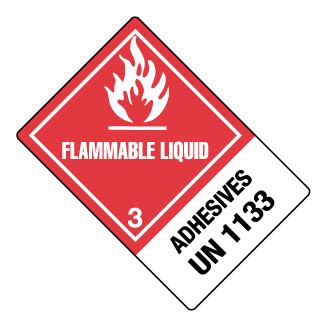 Hazard Class 3 Flammable Liquid Worded High Gloss Label Shipping