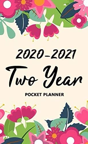 2020 2021 Pocket Planner Two Year Monthly Calendar Small Notebooks 24