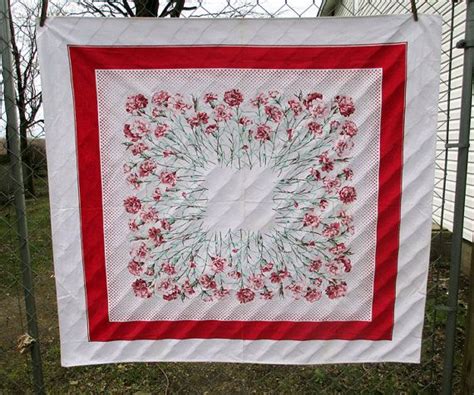 A very charming country style quilt with a lovely collection of fabric prints. Reserved. Vintage Red and white Linen Tablecloth with ...