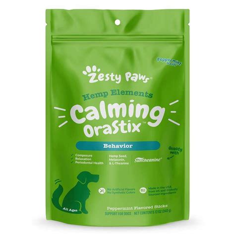 Zesty Paws Hemp Elements Calming Nutrastix Behavior Supplement For Dogs