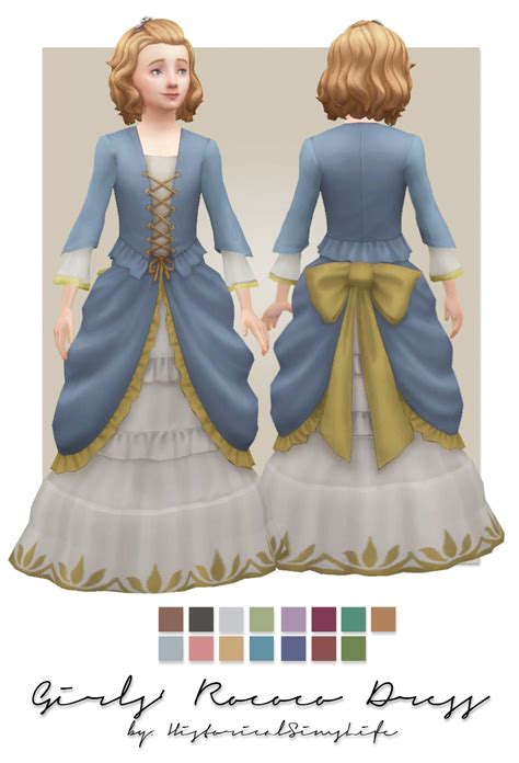 Historicalsimslife Ts4 Girls Rococo Dress I
