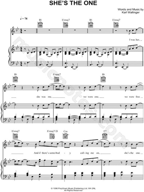 She's the one is a romantic comedy written, directed and starring edward burns. Robbie Williams "She's the One" Sheet Music in Bb Major ...