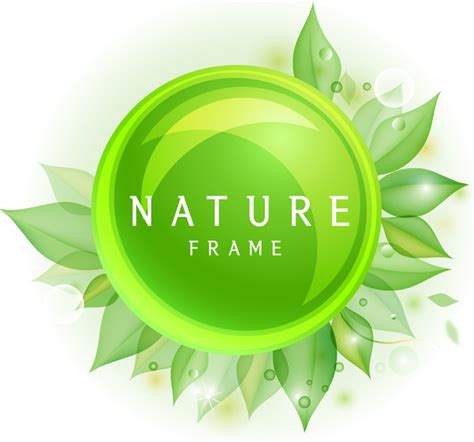 Green Nature Circle Leaf Frame Free Vector In Adobe Illustrator Ai
