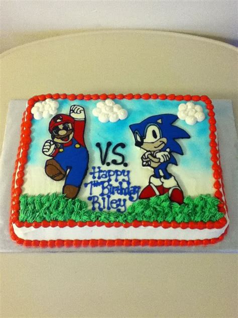 With so many other brilliant jobs that mario does, the amazing character also makes us smile and feel excited all the way. Mario vs Sonic | Mario birthday cake, Sonic party ...