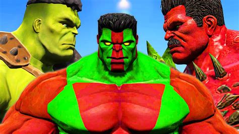 🌈hulk Vs Red Hulk Warrior Hulk Vs Red Hell Hulk Vs Combine Hulk What If Youtube