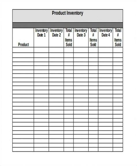 Professional Key Inventory Template Sample In Inventory Template