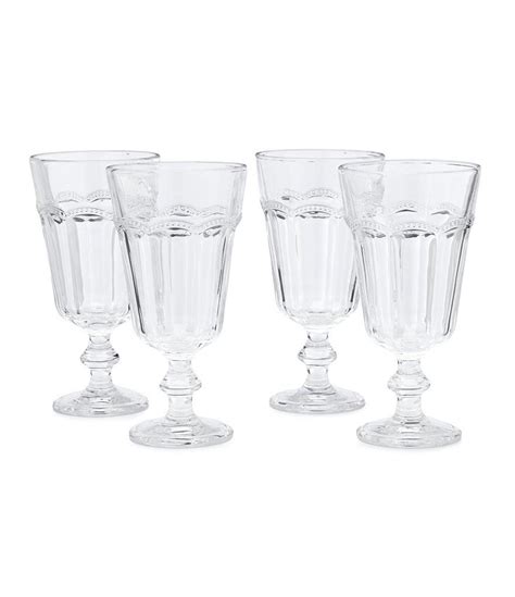 Southern Living Lace Footed Clear Goblet Set Of 4 Mason Jar Wine