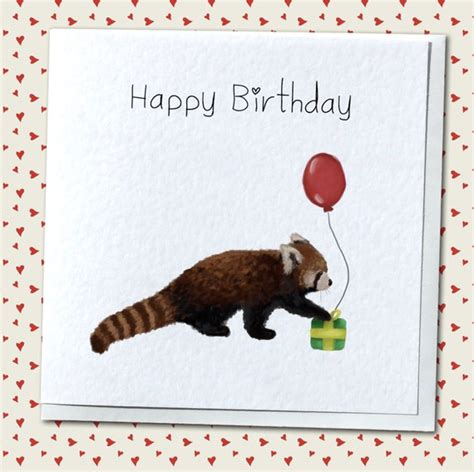 Cute Red Panda Birthday Card