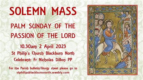 Solemn Mass Palm Sunday Of The Passion Of The Lord 2 April 2023 Youtube