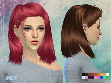 The Sims Resource Side Caught Hairstyle By Skysims Sims Hairs