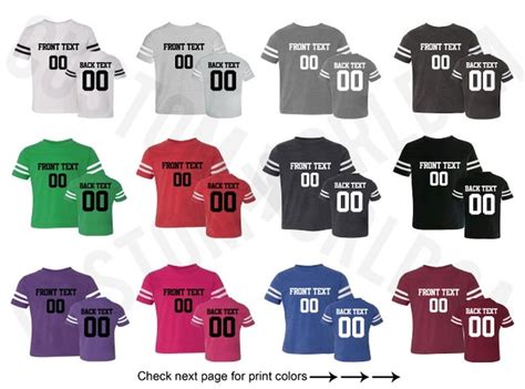 Customized Toddler Football Jersey Team Shirts Name Number Etsy