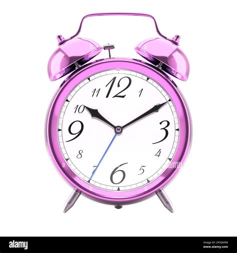 Alarm Clock Vintage Style Pink Metallic Color Clock With Black Hands