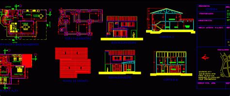One Family Housing Aguirre, Flat Roof DWG Plan for AutoCAD • Designs CAD