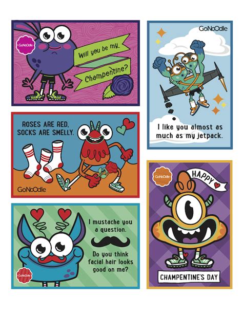 Champ coloring sheets are a great activity to bring gonoodle to life in your classroom. GoNoodle valentine's cards - free printables! # ...