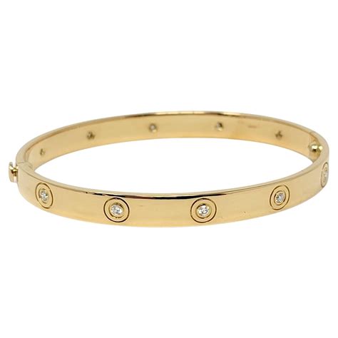 Cartier Love 18 Karat Yellow Gold Bangle Bracelet Authentic E56680 At