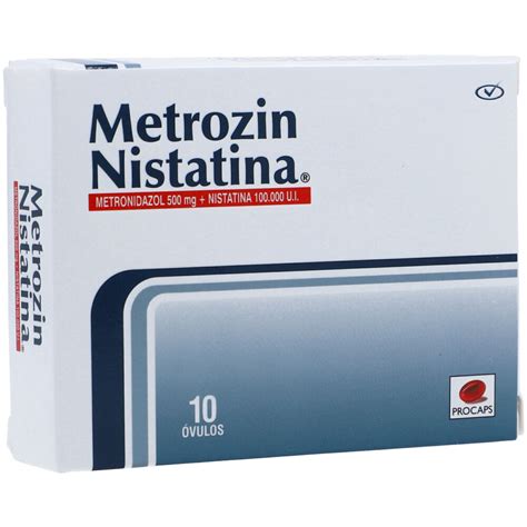 Metrozin Nistatina 500mg100000ui Caja X 10 Ovulos