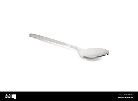 Clean Shiny Metal Spoon Isolated On White Stainless Steel Small