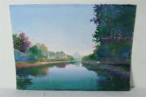 Discover hidden treasures and special objects in over 80 different categories Modern Art Landscape Watercolor Painting House on River ...