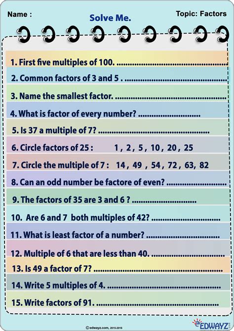 7th Grade Factors And Multiples Worksheet With Answers Kidsworksheetfun