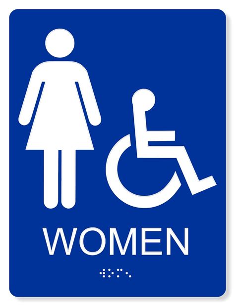Ada Accessible Womens Restroom Sign 4 Colors Available