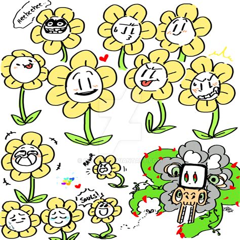 Flowey Sketches By Celebi9 On Deviantart