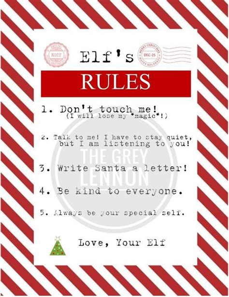 Christmas Elf Rules To Follow Printable Letter Elf Touched Santa