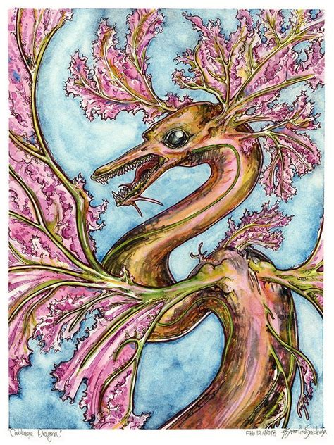 Pink Dragon Art Prints Extra Large Wall Art Of Watercolor Dragon