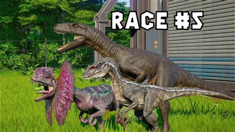 Jurassic World Evolution Race Episode 5 Velociraptor Vs Dilophosaurus Vs Herrerasaurus Youtube