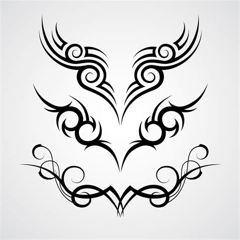 Three Black Tribal Tattoo Motive On White Background 304831 Vector Art