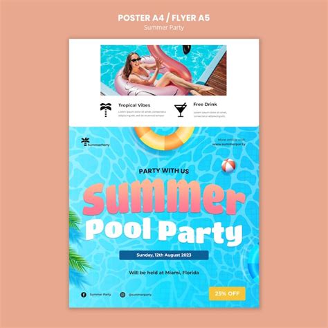 Free Psd Summer Party Poster Template