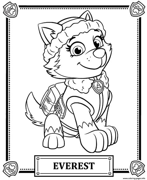 Paw Patrol Cute Coloring Pages Everest Paw Patrol Coloring Pages Porn Sex Picture